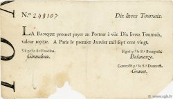 10 Livres Tournois typographié FRANCE  1720 Laf.87 TB