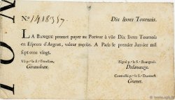 10 Livres Tournois typographié FRANCE  1720 Laf.89 TTB+