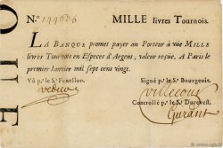 1000 Livres Tournois Typographié FRANCE  1720 Laf.91x TTB