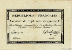 750 Francs FRANCE  1795 Ass.49a SUP