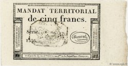 5 Francs Monval FRANCE  1796 Ass.63b pr.NEUF