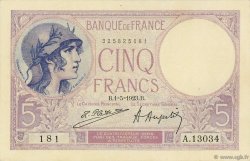 5 Francs FEMME CASQUÉE FRANKREICH  1923 F.03.07