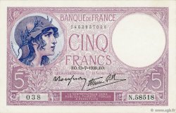 5 Francs FEMME CASQUÉE modifié FRANCE  1939 F.04.01 pr.NEUF