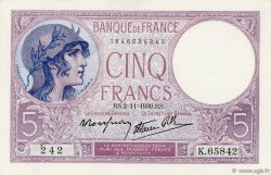 5 Francs FEMME CASQUÉE modifié FRANCE  1939 F.04.14 SPL