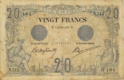 20 Francs NOIR FRANCE  1904 F.09.03 B+