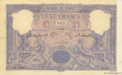 100 Francs BLEU ET ROSE FRANCE  1893 F.21.06 TTB+