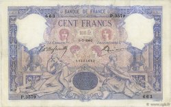 100 Francs BLEU ET ROSE FRANCE  1902 F.21.16 B à TB