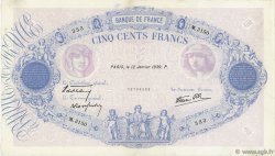 500 Francs BLEU ET ROSE modifié FRANCE  1939 F.31.22 TTB