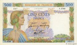 500 Francs LA PAIX FRANCE  1942 F.32.30 pr.SUP