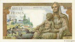 1000 Francs DÉESSE DÉMÉTER FRANCE  1942 F.40.14 pr.NEUF
