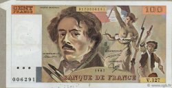 100 Francs DELACROIX modifié Fauté FRANCE  1987 F.69.11 TTB+