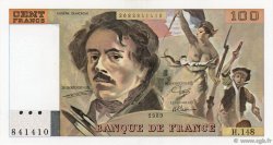 100 Francs DELACROIX modifié FRANCE  1989 F.69.13c SPL+