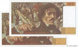 100 Francs DELACROIX imprimé en continu FRANCE  1990 F.69bis.02b pr.SPL