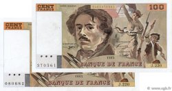 100 Francs DELACROIX imprimé en continu FRANCE  1990 F.69bis.07 TTB
