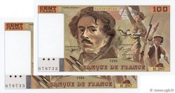 100 Francs DELACROIX 442-1 & 442-2 FRANCE  1995 F.69ter.02c SPL