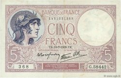 5 Francs FEMME CASQUÉE modifié FRANCE  1939 F.04.01 TTB