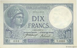 10 Francs MINERVE FRANCE  1917 F.06.02 SUP+