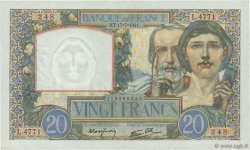 20 Francs TRAVAIL ET SCIENCE FRANCE  1941 F.12.16 SPL
