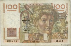 100 Francs JEUNE PAYSAN filigrane inversé FRANCE  1953 F.28bis.02 TTB