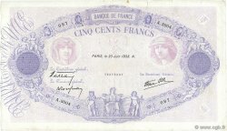 500 Francs BLEU ET ROSE modifié FRANCE  1938 F.31.16 pr.TTB
