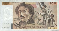 100 Francs DELACROIX imprimé en continu FRANCE  1990 F.69bis.01bE TB+