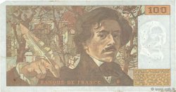 100 Francs DELACROIX imprimé en continu FRANCE  1991 F.69bis.04b TB