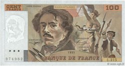 100 Francs DELACROIX imprimé en continu FRANCE  1993 F.69bis.06a215 TTB+