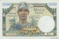 1000 Francs TRÉSOR FRANÇAIS FRANCE  1947 VF.33.01 SUP+ à SPL