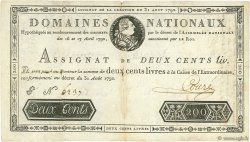 200 Livres FRANCE  1792 Ass.33a pr.TB