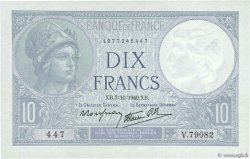 10 Francs MINERVE modifié FRANCE  1940 F.07.19 NEUF