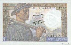 10 Francs MINEUR FRANCE  1941 F.08.01 SPL