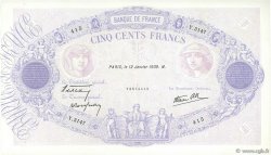 500 Francs BLEU ET ROSE modifié FRANCE  1939 F.31.22 TTB+