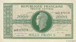 1000 Francs MARIANNE Chiffres maigres FRANCE  1945 VF.13.01 pr.SUP