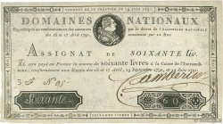 60 Livres FRANCE  1791 Ass.14a