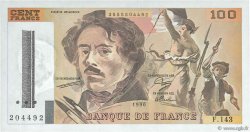 100 Francs DELACROIX imprimé en continu FRANCE  1990 F.69bis.01bF- SPL