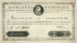 60 Livres FRANCE  1791 Ass.14a TTB