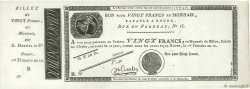 20 Francs Non émis FRANCE  1804 PS.245b NEUF
