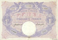 50 Francs BLEU ET ROSE FRANCE  1921 F.14.34