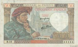 50 Francs JACQUES CŒUR FRANCE  1940 F.19.03 pr.TTB