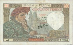 50 Francs JACQUES CŒUR FRANCE  1941 F.19.06 TTB