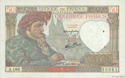 50 Francs JACQUES CŒUR FRANCE  1942 F.19.19 TTB+