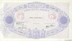500 Francs BLEU ET ROSE modifié FRANCE  1938 F.31.12 pr.SUP