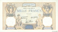 1000 Francs CÉRÈS ET MERCURE type modifié FRANCE  1938 F.38.26 TTB+