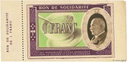 1 Franc BON DE SOLIDARITÉ FRANCE régionalisme et divers  1941 - SPL