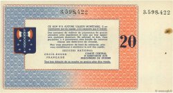 20 Francs BON DE SOLIDARITE FRANCE Regionalismus und verschiedenen  1941 - fST