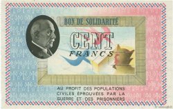 100 Francs BON DE SOLIDARITÉ FRANCE régionalisme et divers  1941 - SPL