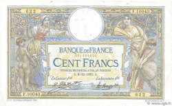 100 Francs LUC OLIVIER MERSON grands cartouches FRANCE  1923 F.24.01 B+