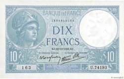10 Francs MINERVE modifié FRANCE  1939 F.07.11 pr.NEUF