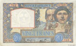 20 Francs TRAVAIL ET SCIENCE FRANCE  1942 F.12.21 TB+