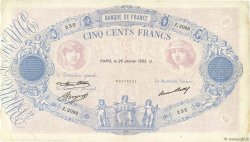 500 Francs BLEU ET ROSE FRANCE  1933 F.30.36 TB